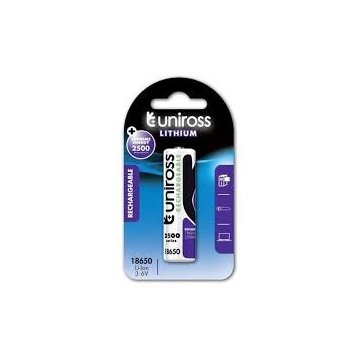 Pila Bateria Uniros Lir18650 Recargable 2500mah 3,6v...