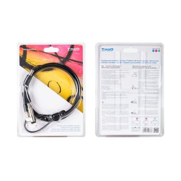 Cable Deseguridad Portatiles  monitores televisores Tooq Tqclkc0045-g Sistema Nano Con Llave 2
