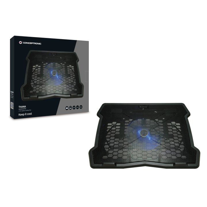 Base Refrigeracion Para Portatiles Conceptronic 1 Ventilador 125mm Hasta 15,6"