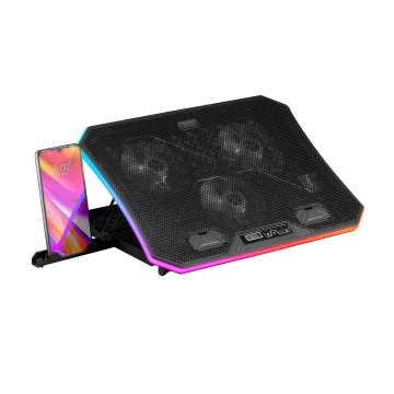 Base De Refrigeracion Para Portatiles Mars Gaming Mnbc6 Con Soporte Adicional De Movil tablet Para Portatil Hasta 19" Ilumina