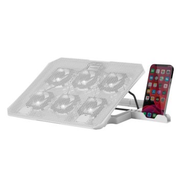 Base De Refrigeracion Para Portatiles Mars Gaming Mnbc23w Con Soporte De Movil tablet 6xfans White 2