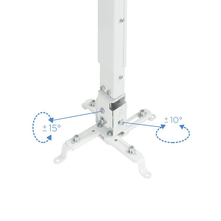 Soporte De Proyector Techo Tooq Pj2012t-b Regulación 130-650mm Inclinable Max. 20kg Blanco