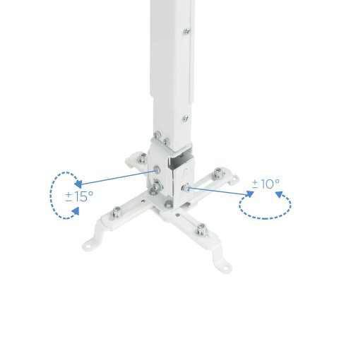 Soporte De Proyector Techo Tooq Pj2012t-b Regulación 130-650mm Inclinable Max. 20kg Blanco