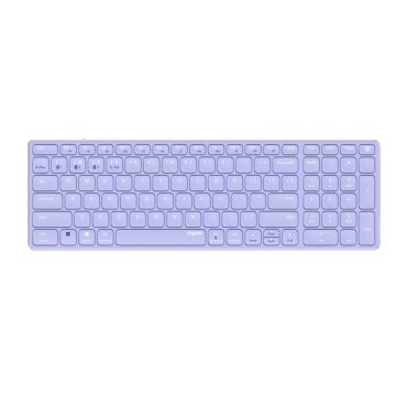 Teclado Rapoo Wireless Y Bluetooth E9700m Portugues 2.4ghz Bt 3.0 5.0 Diseño Ultrafino Bateria Purple Base Aluminio Multi Mod