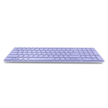 Teclado Rapoo Wireless Y Bluetooth E9700m Portugues 2.4ghz Bt 3.0 5.0 Diseño Ultrafino Bateria Purple Base Aluminio Multi Mod 2