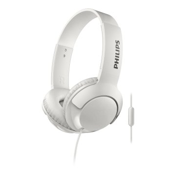Auriculares Philips Shl3075wt 00 Con Cable Jack 3.5mm Microfono Integrado Sistema Bass+ Color Blanco