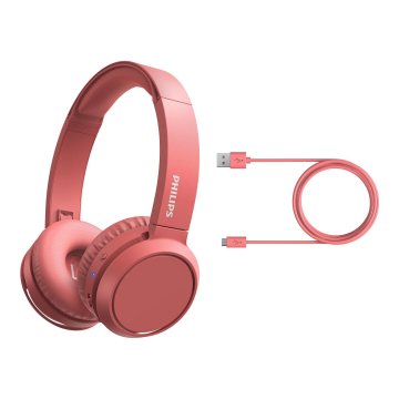 Headset Bluetooth Philips Tah4205rd 00 Bt 5.0 Microfono Integrado Color Rojo Plegables 2