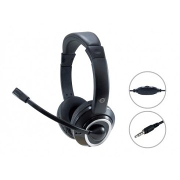 Headset Conceptronic Polona Conexion Jack 3.5mm Microfono Flexible Control De Volume Color Negro 2