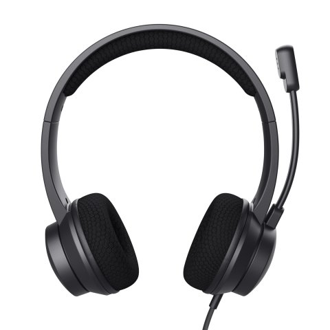 Headset Trust Hs-260 25334 Usb Usb Adaptador Usb-c Microfono Plegable Con Cancelacion De Ruido 