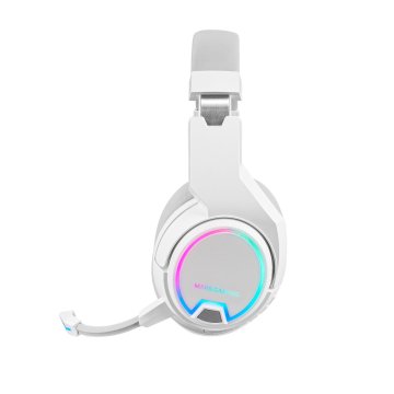 Headset Wireless Mars Gaming Mhw100 White 2.4gpro Cancelacion De Ruido Activa Enc + Pasiva Drivers 50mm Iluminacion Argb Micr 2