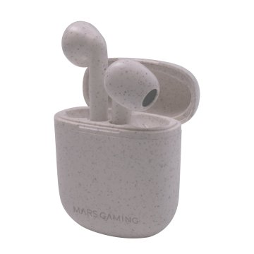 Auricular Bluetooth Mars Gaming Serie Mhi-eco White Bt 5.1 Tws Sonido Dual Driver Estuche De Carga Usb-c
