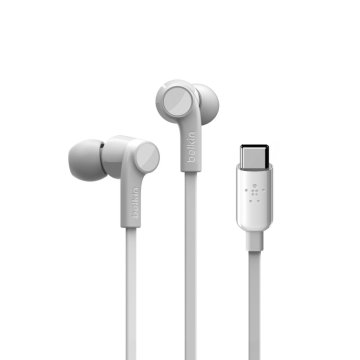Headset Intrauditivo Usb-c Belkin G3h0002btwht Con Conector Usb-c Microfono Integrado Color Blanco