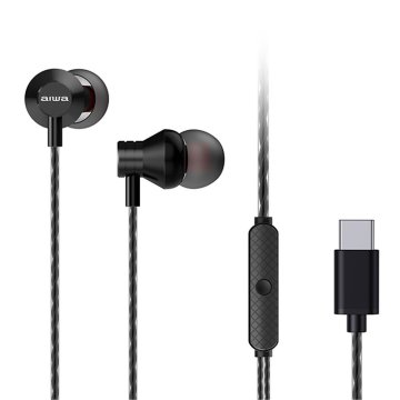 Auricular Intrauditivo Usb-c Aiwa Estm-50usb-c bk Color Negro Microfono Integrado Mando A Distancia Driver 10mm