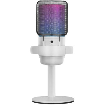 Micrófono De Estudio Profesional Mars Gaming Mmicsew Blanco Adc 196khz 24 Bits Usb-a usb-c Iluminacion Argb Control De Volume