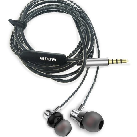 Auricular Intrauditivo Aiwa Estm-50slsilver 3.5mm Driver Neodimio 10mm Dinamico Micro Controlador Remoto Cable 1.2m