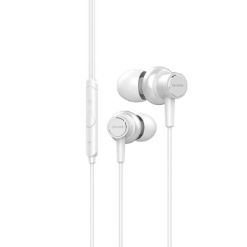 Auricular Intrauditivo Aiwa Estm-500wt White Diamond Carcasa De Alumino Driver 10mm Con Iman N40 Y Diafragma De Titanio Contr