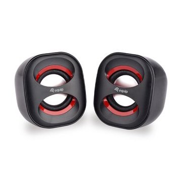 Altavoces 2.0 Equip Life Mini 6w Rms Color Negro Y Rojo Jack 3.5" Alimetancion Usb