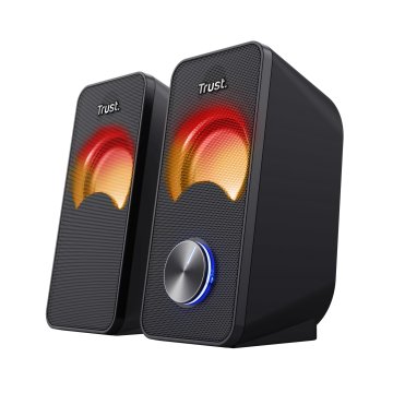 Altavoces 2.0 Trust 2.0 Arys Rgb 6w Rms 12w Max Autoalimentado Usb Led Color Negro 23120 2