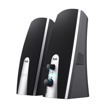 Altavoces 2.0 Trust 2.0 Basics 5w Rms 10w Max Autoalimentado Usb Conexion Frontal Auriculares Negro 24660 2
