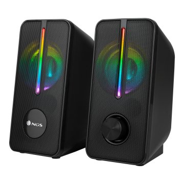 Altavoces 2.0 Ngs Gaming Con Iluminación Led Rgb, 12w Y Conexión Usb