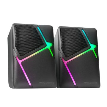 Altavoces 2.0 Mars Gaming Ms-h Negro 10w Iluminacion Rgb Control De Volumen Jack 3.5mm 2