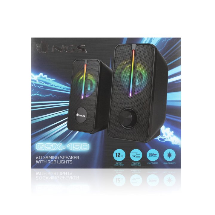 Altavoces 2.0 Ngs Gaming Con Iluminación Led Rgb, 12w Y Conexión Usb