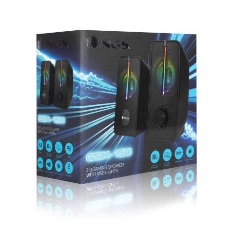 Altavoces 2.0 Ngs Gaming Con Iluminación Led Rgb, 12w Y Conexión Usb