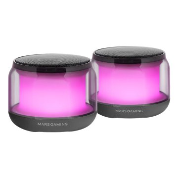 Altavoz Bluetooth 2,0 Mars Gaming Ms-aura Black Rgb 360º Bt 5,3 15w Alimentacion Usb + Jack 3,5mm