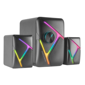 Altavoces 2.1 Mars Gaming Rgb Dinamico 35w 3d Surround Negros Control De Volumen Alim. Usb Jack 3.5 2