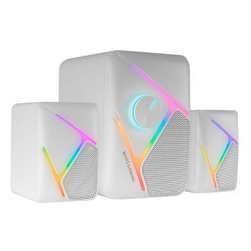 Altavoces 2.1 Mars Gaming Rgb Dinamico 35w 3d Surround Blancos Control De Volumen Alim. Usb Jack 3.5 2