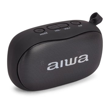 Altavoz Bluetooth Portable Aiwa Bs-110 Black Bt 5.0 Micro Integrado 2x5w Rms Lector Usb microsd Bateria 1200mah 2