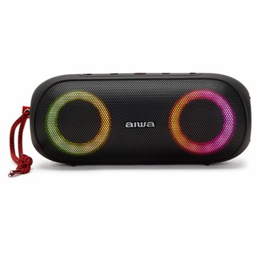 Altavoz Bluetooth Portable Aiwa Bst-650bk Negrobt 5.0 Tws Micro Integrado 2x10w Rms Hyperbass Ipx6 Iluminacion Rgb Bateria 20