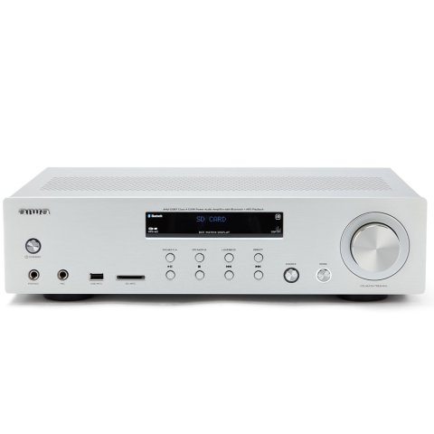 Amplificador Bluetooth Aiwa Amu-120bt Silver Estereo De 120w Rms 7 Entradas Analogicas Phono Y Bt 5.0 Usb sd