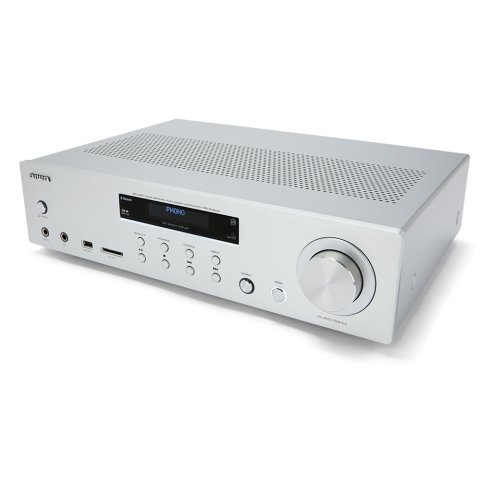 Amplificador Bluetooth Aiwa Amu-120bt Silver Estereo De 120w Rms 7 Entradas Analogicas Phono Y Bt 5.0 Usb sd