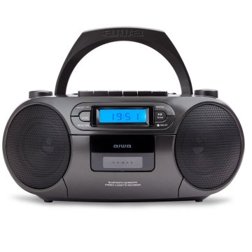 Radio Cd Bluetooth Portable Aiwa Boombox Bbtu-550 Black 6w Rms Bt Radio Fm Mp3 Casetes Y Usb