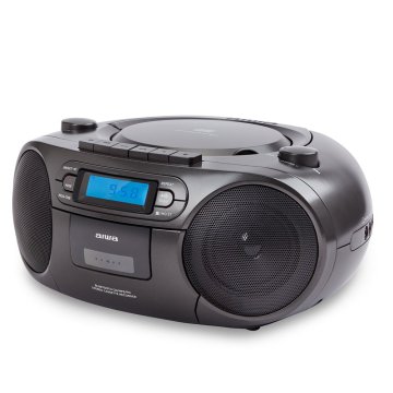 Radio Cd Bluetooth Portable Aiwa Boombox Bbtu-550 Black 6w Rms Bt Radio Fm Mp3 Casetes Y Usb 2