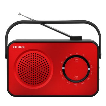 Radio Vintage Con Altavoz Aiwa R-190rd Am fm Altavoz 4" Y Jack 3.5mm Diseño Soft Touch Stylish Color Rojo