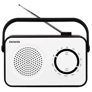 Radio Vintage Con Altavoz Aiwa R-190bw Am fm Altavoz 4" Y Jack 3.5mm Diseño Soft Touch Stylish Color Blanco