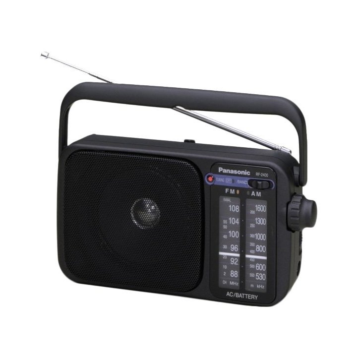 Radio Analogica Con Altavoz Panasonic Rf-2400deg-k Am fm Sintonizador Analogico Color Negro