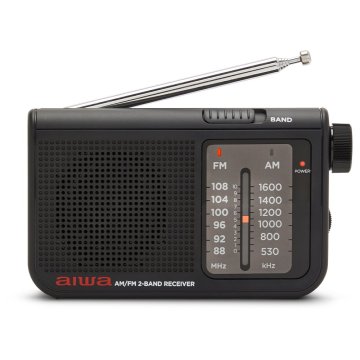 Radio Analogica Con Altavoz Aiwa Rs-55 Black Sintonizador Analogico Altavoz Integrado Y Jack 3.5mm