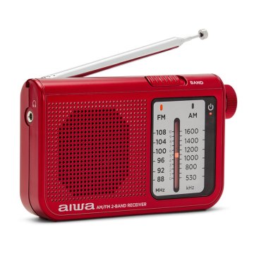 Radio Analogica Con Altavoz Aiwa Rs-55 Red Sintonizador Analogico Altavoz Integrado Y Jack 3.5mm 2