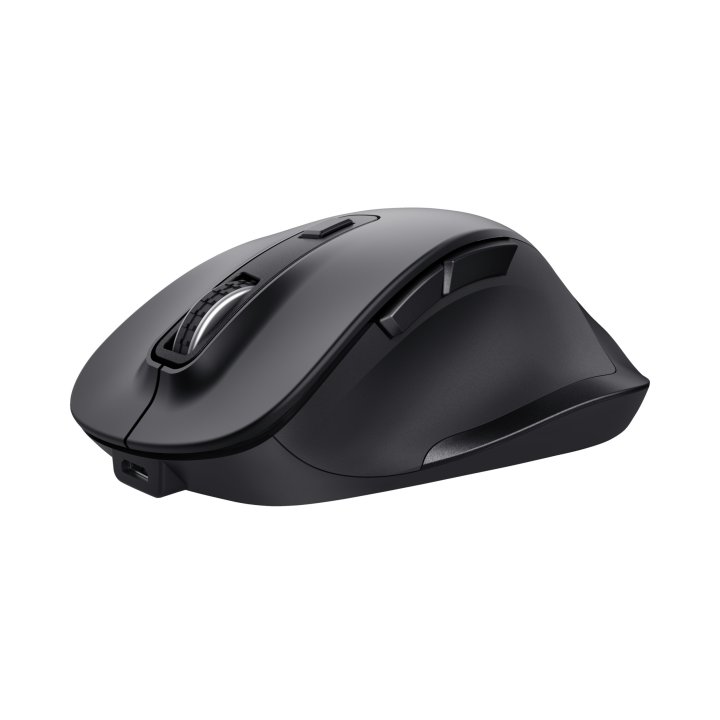 Mouse Trust Fyda Wireless Recargable Con Forma Curva Negro.24727 Mouse Trust Fyda Wireless Recargable Con Forma Curva Negro.24727