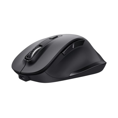 Mouse Trust Fyda Wireless Recargable Con Forma Curva Negro.24727 Mouse Trust Fyda Wireless Recargable Con Forma Curva Negro.24727