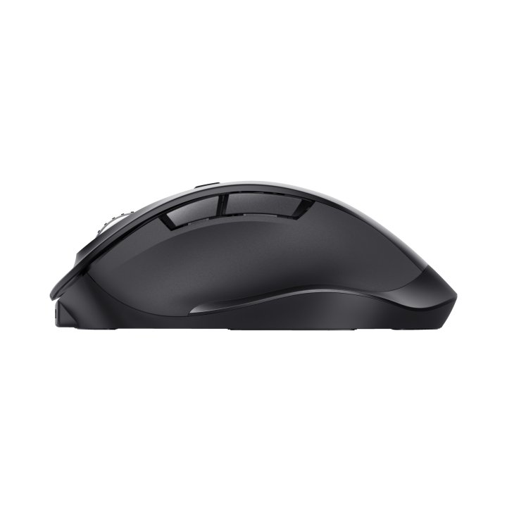 Mouse Trust Fyda Wireless Recargable Con Forma Curva Negro.24727