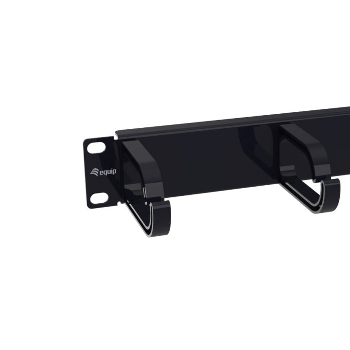 Panel Organizador De Cables 1u Para Armario Rack 10" Color Negro