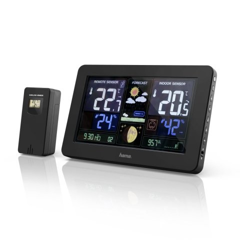 Estacion Metereologica Hama Premium Pronostico Del Tiempo Temperatura Humedad Reloj Dct Usb Carga Pantalla Color 