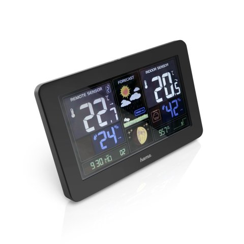 Estacion Metereologica Hama Premium Pronostico Del Tiempo Temperatura Humedad Reloj Dct Usb Carga Pantalla Color 