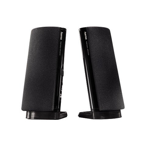 Altavoces 2.0 Hama  Jack 3.5mm Alimentado Por Usb Entrada Para Auriculares Control De Volumencolor Negro