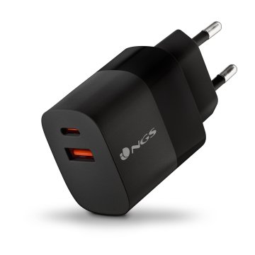 Cargador De Pared Ultrarápido De 45w Ngs Bud45w Con Dos Puertos Usb-a+usb-c