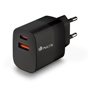 Cargador De Pared Ultrarápido De 45w Ngs Bud45w Con Dos Puertos Usb-a+usb-c 2